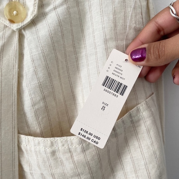 NWT Anthro Sammie Striped Paperbag- Waist Pants - Picture 8 of 10